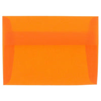 JAM Paper 4bar A1 Envelopes, 3.63 x 5 1/8, Orange Translucent Vellum, 100 Pack (1591617g)-Orange