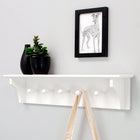 Foster 24"L x 4.5"D x 5.5"H Wall Shelf, 5 Pegs, White (FN00381-2INT)-Design: the floating shelf features elegant, farmhouse design that will not only be a functional piece but will bring your home decor to the next level