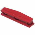 JAM Paper Metal 3 Hole Punch - Red - 10 Sheet Capacity-Color: Red