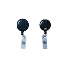 Beslayn Black Round Badge Reel with Clear Vinyl Strap & Belt Clip, Black,100 Pack-Makes access to secured areas fast and easy