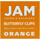 JAM Paper Butterfly Paper Clips, Orange Paperclips, 4 packs of 15 (332BYorg)-5