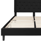 Flash Furniture Roxbury King Size Tufted Upholstered Platform Bed - Black Fabric-Button Tufted