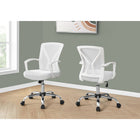 Monarch Specialties 7462 Office Chair - White/Chrome Base-Ergonomically designed, curved backrest provides superior support and deep, extra-wide seat that is generously padded delivers outstanding comfort