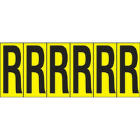 Accuform Signs Identify Locations, Supplies & Tools, Individual Letter & Number Markers, R, 2-15/16", 18 Pack-Character R