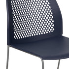 Flash Furniture HERCULES Series Stack Chair with Air-Vent Back and Grey Powder Coated Sled Base - Navy - 5 Pack-Perforated Back allows air circulation