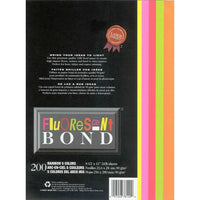 St. James Fluorescent Bond Paper, Rainbow I, 5 Colours, Yellow, Orange, Red, Pink, Light Green, 200 Pack-Premium quality 24 lb bond, 40 sheets per colour