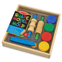 Melissa & Doug Shape Model & Mold Clay Play Kit (165)-Colourful collection of play clay and wooden tools