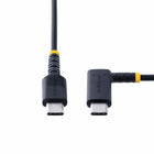 StarTech USB-C to Angled USB-C 60W Charging Cable - 3ft - Black-Right Angle to Straight connector style