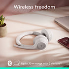 Logitech Zone 300 Wireless Bluetooth Headset With Noise-Canceling Microphone - Off-White-All-Day Usage: Get all-day battery life, up to 20 hours of listening time and 16 hours of talk time on a full charge, add up to 1 hour of talk time with a 5 min quick charge
