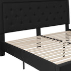 Flash Furniture Roxbury King Size Tufted Upholstered Platform Bed - Black Fabric-Black Fabric Upholstery