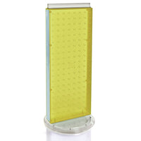 Azar Displays 20" x 8" 2-Sided Non-Revolving Pegboard Counter Unit, Yellow Translucent (700509-YEL)-Great way to showcase a featured product at the customer's eye level