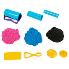 Kinetic Sand Slice N’ Surprise Set - 13.5 oz - Black, Pink and Blue Sand-Non-toxic and safe: Kinetic Sand is non-toxic, hypoallergenic and safe for pretend play, arts & crafts, sand art and kids crafts! It’s made from natural sand and magically sticks together for easy clean up. Wheat, gluten, and casein free