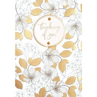 Rosedale Gold Greeting Cards/Envelopes - 5-1/2" W x 8" H - Golden Leaves - 6 Pack-Card shop quality greeting cards
