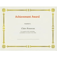 St. James Premium Weight Certificates, Julian Design, Gold Foil, Ivory, 15 Pack-Free downloadable templates from www.first-base.com