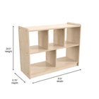 Flash Furniture Bright Beginnings Commercial Grade 5 Section Modular Wooden Classroom Open Storage Unit, Kid Friendly - Natural-Resists Yellowing, Stains, and Scratches