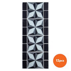 CTG Brands Star Graphic Tile Border Wall Decals, 9.8" x 12.4", Grey/Black, 6 Pack-Perfect size: each backsplash tile measures 12"L x 4"H in dimensions (approx. covers 4 sq. ft. per carton)