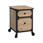 Sauder Steel River Pedestal File Cabinet - 2 drawers -  - Milled Mesquite (425909)-Pedestal File - 2 drawers, lower drawer holds letter-size hanging files.
