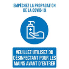 Mark Maker French Re-Stick Cling Vinyl for Glass - Empechez La Propagation, Veuliez Utilisez Du Desinfecatant Pour Les Mains-French Re-Stick Cling Vinyl for Glass