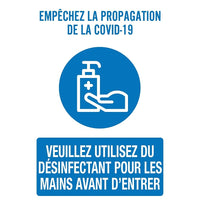 Mark Maker French Re-Stick Cling Vinyl for Glass - Empechez La Propagation, Veuliez Utilisez Du Desinfecatant Pour Les Mains-French Re-Stick Cling Vinyl for Glass