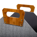 Truu Design Foldable Storage Bin with Bamboo Handle - 13" x 13.4" - Grey-Perfect for storing and organizing small household products, stationery items, or craft supplies