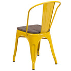 Flash Furniture Metal Stackable Chair with Wood Seat - Yellow-Curved Back with Vertical Slat