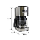 Kenmore Aroma Control 12-Cup Programmable Coffee Maker with Reusable Filter - Black and Stainless Steel-Built in reservoir with clear water level indicator