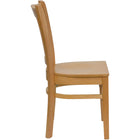 Flash Furniture HERCULES Series Vertical Slat Back Natural Wood Restaurant Chair-Vertical Slat Back Design