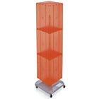 Azar Displays 60" x 14" x 14" 4-Sided Interlocking Pegboard Floor Display, Orange (701465-ORG)-Revolves on square, wheeled base