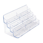 Deflecto Business Card Holder - 8 Compartments - Clear-Clear business card holder provides a sturdy desktop display