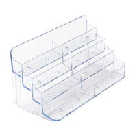 Deflecto Business Card Holder - 8 Compartments - Clear-Clear business card holder provides a sturdy desktop display