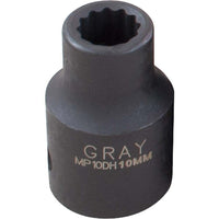 Gray Tools 24mm X 1/2" Drive, 12 Point Standard Length, Impact Socket-Size: 24mm