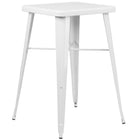 Flash Furniture 24'' Square Metal Indoor/Outdoor Bar-Height Table, White (CH31330WH)-White/Metal, Rubber