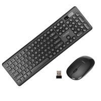 Marvo 2.4G Wireless 108-Concave Keycaps Design Keyboard and Mouse Combo Set - Black-Wireless keyboard and mouse