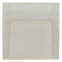 JAM Paper 5.5 x 5.5 Square Envelopes, Platinum Translucent Vellum, 100 Pack (59413g)-Platinum silver