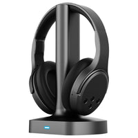 Brookstone BKH500 Rechargeable Wireless RF Stereo TV Headphones-Plug into your TV's audio output port