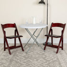 Flash Furniture HERCULES Series Mahogany Wood Folding Chair with Vinyl Padded Seat-Joints Secured with nails and glue