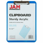 JAM Paper Standard Plastic Clipboard - Blue - 12 Pack-Size: Letter (9 x 12.5 inches). Easy to stack and organize. Fits in most bags, backpacks, and brief cases.