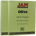 JAM Paper Matte Paper - 8.5" x 11" - 28 lb. Olive Green - 50 Sheets/Pack-Colour: Olive Green | Make your work stand out with premium Coloured paper.