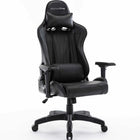 MotionGrey Enforcer Office Gaming Chair PU Leather With Ergonomic Height Adjustment, Headrest & Lumbar Cushions - Black-Ergonomic back support