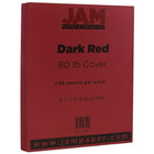 JAM Paper Matte Cardstock, 8.5 x 11, 80lb Dark Red, 250/ream (46395837B)-Dark red
