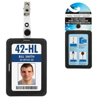 Merangue ID Card Holder, Silicone, Black, 12 Pack (1009-3061-20-000)-Black badge holder
