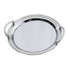 Elegance Round Stainless Steel Tray with Handles-Sometimes precariously balancing a tray above your head can lead to bad things, and conversely, grabbing it by the edges can be uncomfortable and cumbersome.