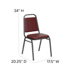 Flash Furniture HERCULES Series Trapezoidal Back Stacking Banquet Chair with Silver Vein Frame - Burgundy-1.5'' Thick Seat Cushion