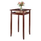 Winsome Halo Pub Table with Glass Top, Walnut Finish, (94127)-Dining Table