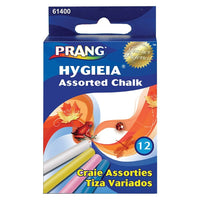 Prang Hygieia Chalk, Assorted, 12/Pack-This superior chalk is 95% pure carbonate and free from foreign materials that work their way into the board surface causing scratching, streaking and pitting