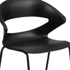 Flash Furniture Contemporary Black Vinyl Adjustable Height Barstool with Quilted Wave Seat & Chrome Base - 2 Pack-Curved Flex Back
