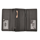 Club Rochelier Ladies Clutch Wallet with Checkbook & Gusset - Black-27 Credit card slots
