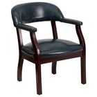 Flash Furniture Navy Vinyl Luxurious Conference Chair with Accent Nail Trim-Traditional Style