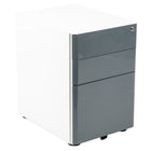 Flash Furniture Modern 3-Drawer Locking Letter/Legal Mobile Filing Cabinet with Anti-Tilt Mechanism - White-Smooth surface drawers with side handles