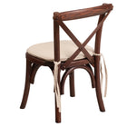 Flash Furniture HERCULES Series Stackable Kids Mahogany Wood Cross Back Chair with Cushion-Mahogany Finish